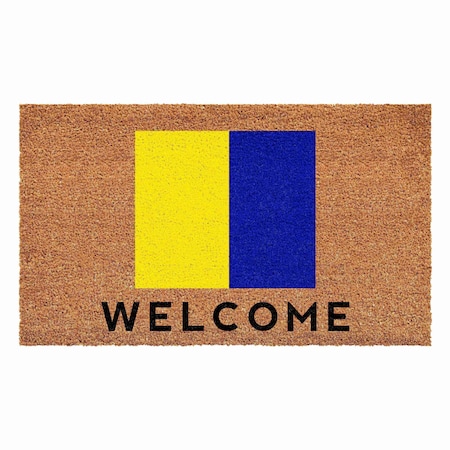 Calloway Mills Personalized Door Mat, Blue, Yellow, Black, Natural, 24 in W x 36 in L 108122436K